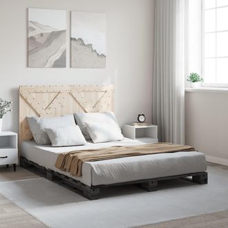 vidaXL Vidaxl - Giroletto Con Testiera Grigio 140x200 Cm Legno Massello Di Pino