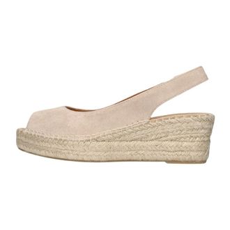Notre-V Schoenen, Dames, Beige, 37 EU, Leer, Beli 23 Espadrille Wedge