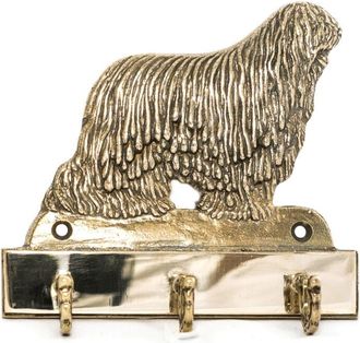 OEM Komondor: Un Colgador De Llaves Con Un Perro, Un Soporte De Lat&oacute;n Para Accesorios Para Perros, Una Elegante Decoraci&oacute;n Para El Pasillo De Art-dog