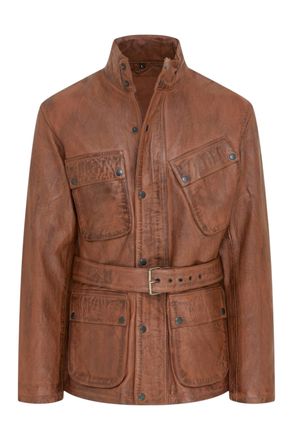 Infinity Leather Mens Tan Lamb Leather Safari Parka Jacket - Edinburgh