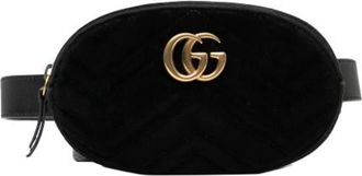 Gucci Pre-owned Belt Bags, female, Black, Size: ONE SIZE Pre-owned Velvet Crossbody Bag
