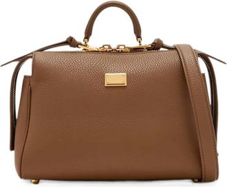 Dolce & Gabbana Vittoria leren draagtas met logoplaat