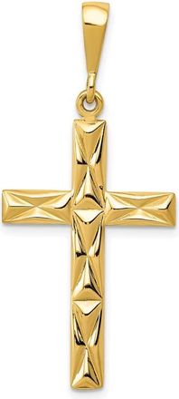 Diamond2Deal 10k Yellow Gold Reversible Latin Cross Pendant
