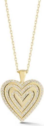 Sphera Milano 14K Gold Plated Sterling Silver Cubic Zirconia Heart Pendant Necklace at Nordstrom Rack