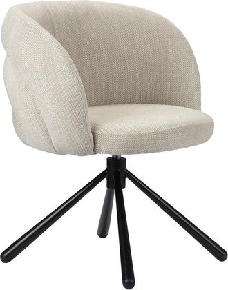 Global Interiors Drehbarer Design Stuhl Pebble mit Armlehnen - Beige hell