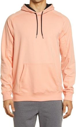 Zella Mens Fleece Hoodie in Coral Shrimp Melange at Nordstrom, Size Large