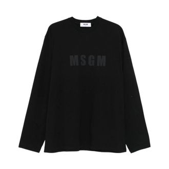 Msgm Msgm, Heren, Tops, Zwart, Maat: M Katoen