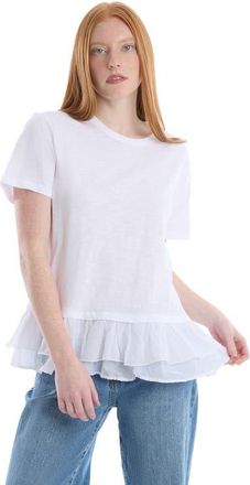 Wilt Short Sleeve Mixed Media Tee in White at Nordstrom, Size X-Small