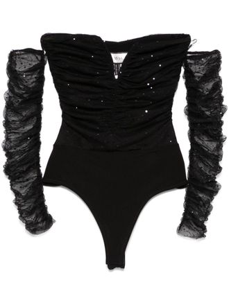 Nissa polka-dot bodysuit - Black