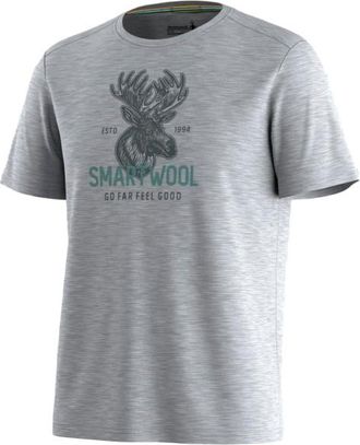Smartwool Moose Mode Active Short Sleeve Graphic Tee Merinoshirt f&uuml;r Herren | grau