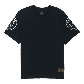 Nike Jordan Air Jordan Paris Saint-Germain Printing Logo Short Sleeve Black CK9780-010