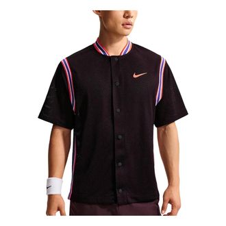 Nike Court Slam x Carlos Alcaraz Dri-FIT Snap-on Jersey Asia Sizing Magenta Gray Bright Deep Red IM6612-647