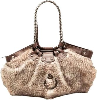 Ferragamo Pre-owned Shoulder Bags, female, Brown, Size: ONE SIZE Pre-owned Polyester Shoulder Bag