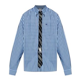 VETEMENTS Casual Shirts, male, Blue, Size: XL Checked Pattern Shirt