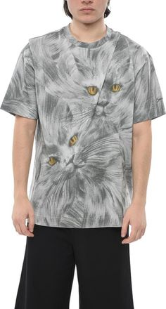 Givenchy Grey Printed Crew Neck T-Shirt