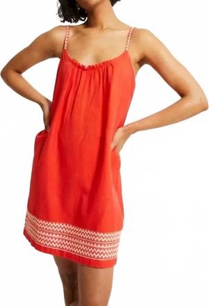 Lemlem Zina Swing Mini Dress In Tenesa Red