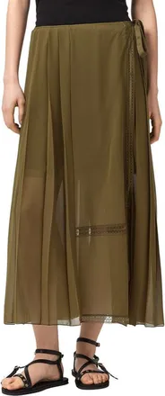 AllSaints Clover Wrap Skirt in Khaki Green at Nordstrom, Size 12 Us
