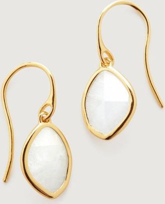 Monica Vinader Gold Petal Earrings Moonstone