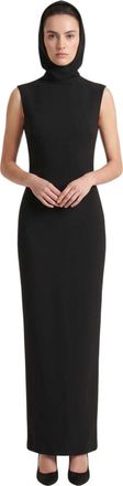 M&ocirc;not Black Solid Hood Maxi Dress