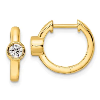 Diamond2Deal 14k Gold 1/3 ct Lab Grown Diamond Hinged Hoop Earrings VS Clarity, D-E Color