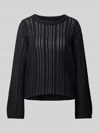 Pieces Comfort Fit Strickpullover aus reiner Baumwolle Modell NUKA in Black, Gr&ouml;&szlig;e XS