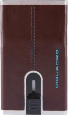 Piquadro Leren Herenkaarthouder met Sluiting - Heren - Portefeuilles - Bruin - ONE Size - Leer - Accessoires