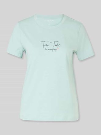 Tom Tailor Regular Fit T-Shirt mit Logo Print in Mint, Gr&ouml;&szlig;e XXXL