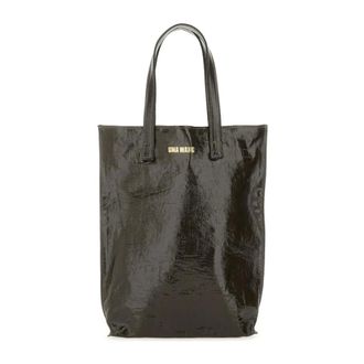 Uma Wang UMA Wang, Tassen, Dames, Bruin, ONE Size, Linnen, Patent Leren Shopper