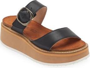 Naot Halvah Platform Wedge Sandal in Soft Black Leather at Nordstrom Rack, Size 11Us / 42Eu