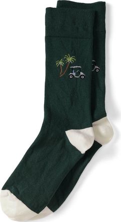 Lands End Novelty Crew Socks in Golf/palm Tree/green at Nordstrom