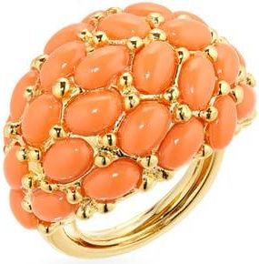 Kenneth Jay Lane Oval Cabochon Cocktail Ring in Coral at Nordstrom