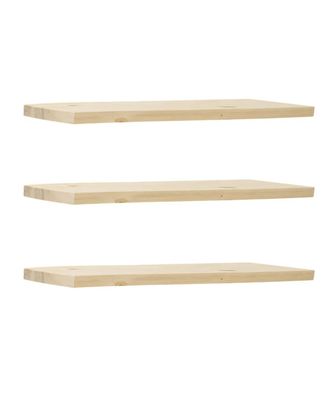 Deco Wood Pack 3 estanter&iacute;as de madera maciza flotante natural 80x3,2cm