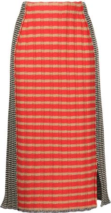 YanYan Knits check-print knitted skirt - women - Lambs Wool - M - Multicolour