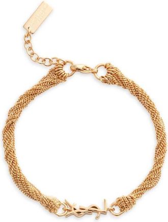 Saint Laurent YSL Tassel Bracelet in Gold at Nordstrom, Size Medium