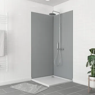 Aurlane Paneles De Pared De Pared De Pared De Pared - 90x90x210cm + 2 Perfiles De Acabado Negro Mate + 1 Perfil De Esquina Mate Negra