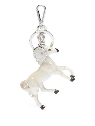 Stella McCartney horse pendant keyring - women - Polyamide - One Size - Neutrals