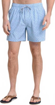 Southern Tide Fintastic Swim Trunk In Cerulean