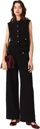 Maje Tweed trousers in Black at Nordstrom, Size 40 Eu