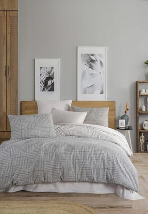 Blanc Avenue Juego de funda de edred&oacute;n 200x200 cm+ 2 FA 65x65 cm franela de algod&oacute;n