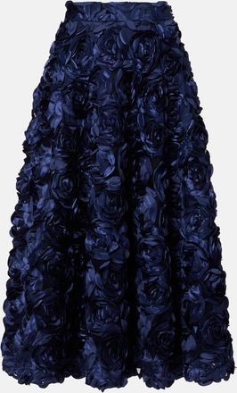 Rotate Gonna midi con applicazioni floreali