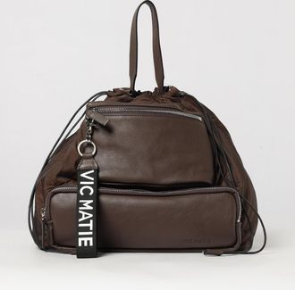 Vic Mati&eacute; Borsa a secchiello in nylon e pelle con chiusura a coulisse