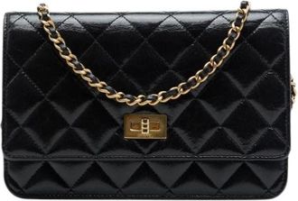 Chanel Pre-owned Wallet on Chain - Dames - Vintage Schoudertas - Zwart - ONE Size - Leer - Vintage