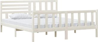 vidaXL Estructura Cama De Madera Maciza Blanca Super King 180x200 Cm Vidaxl