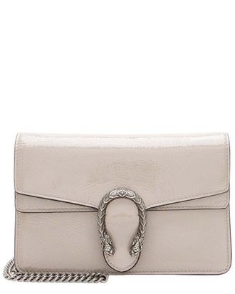 Gucci Grey Crinkled Patent Leather Dionysus Mini Shoulder Bag (Authentic Pre- Loved)