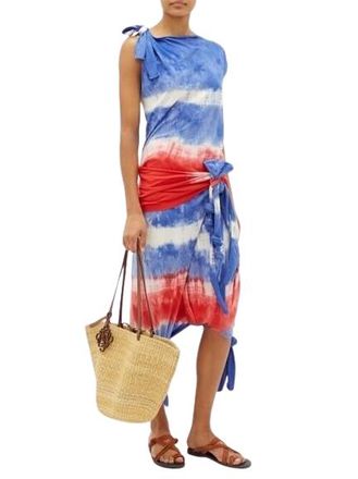 Loewe Paulas Ibiza red & blue tie dye top and skirt Size S