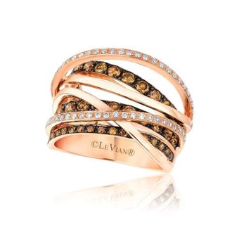 Le Vian Ladies Euphoria Chocolate Rings set in 14K Strawberry Gold