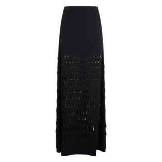 Alberta Ferretti Rokken, Dames, Zwart, S, Lange rok met details