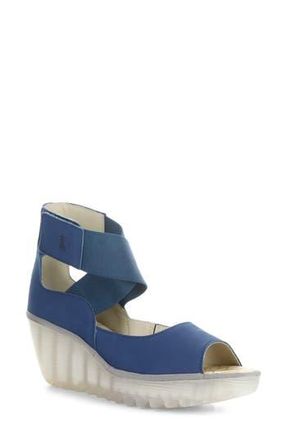FLY London Yefi Platform Wedge Sandal in 004 Blue Cupido at Nordstrom Rack, Size 10-10.5Us / 41Eu