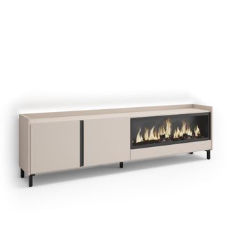 Skraut Home Skraut Home - Mueble Tv, Televisi&oacute;n, Muebles De Sal&oacute;n, Almacenaje, 212x35x61cm, Para Tv Hasta 80, Chimenea El&eacute;ctrica Xxl, Dise&ntilde;o Industrial, Led, Esti