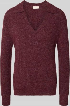 Freequent Strickpullover mit gerippten Abschlüssen Modell Hil in Bordeaux, Größe XXL